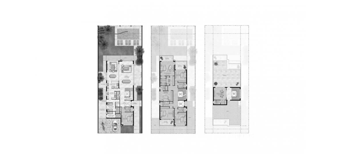 Планировка «DAMAC LAGOONS 6BR TH» 6 спален в ЖК DAMAC LAGOONS