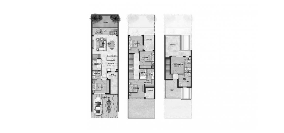 Floor plan «DAMAC LAGOONS 5BR TH», 5 bedrooms in DAMAC LAGOONS