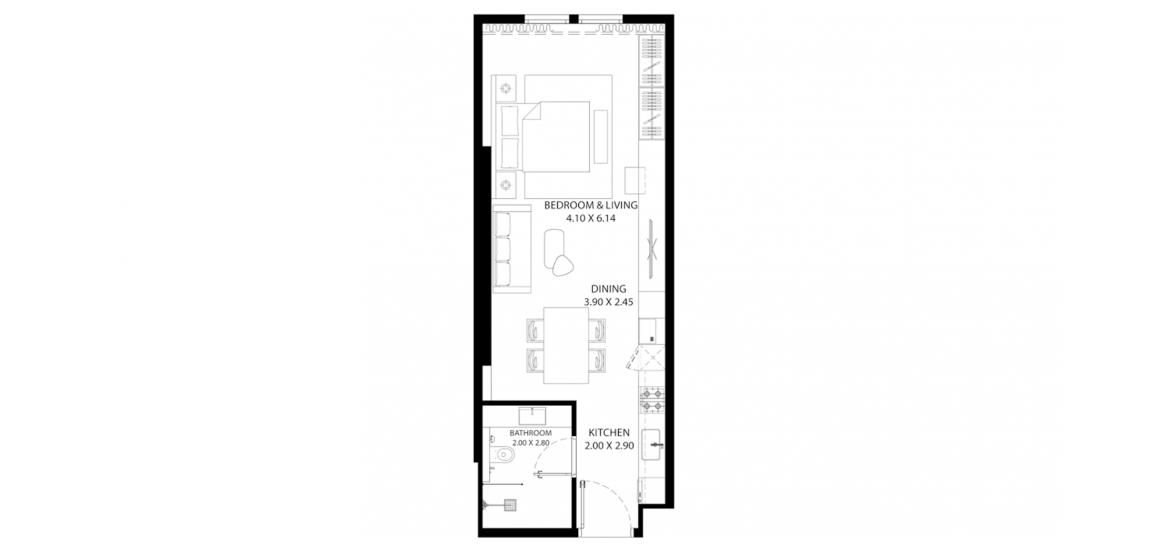 Floor plan «STUDIO Type-2 47SQM», 1 room in MAG 330